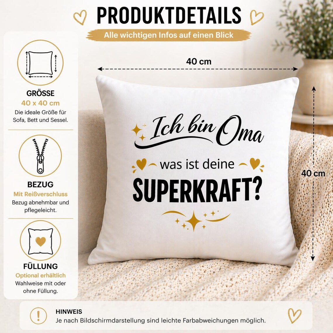 Oma Kissen mit Spruch