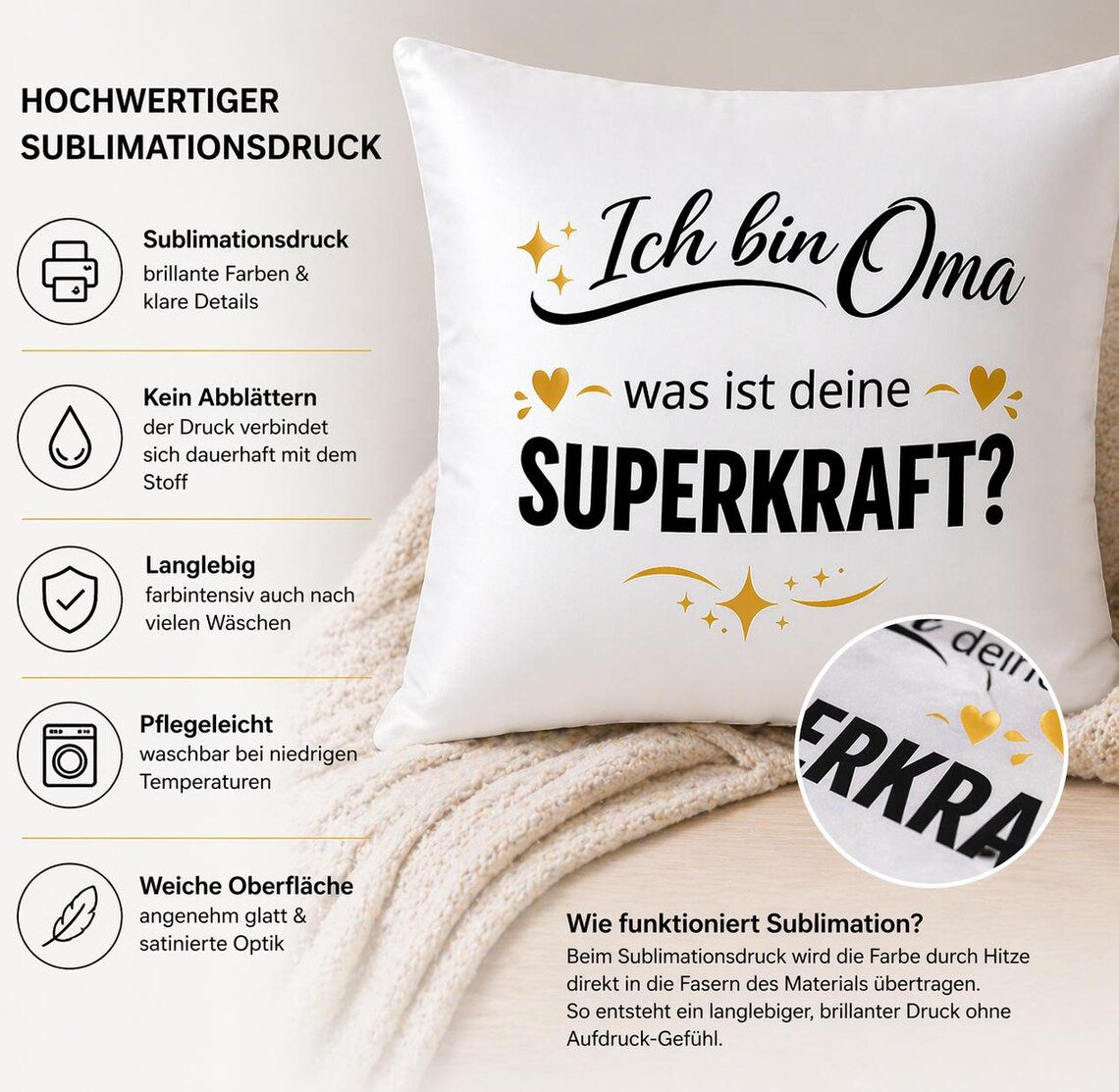Oma Kissen mit Spruch