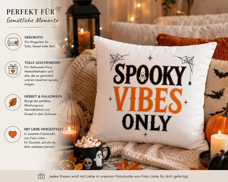 Halloween Kissen „Spooky Vibes Only“