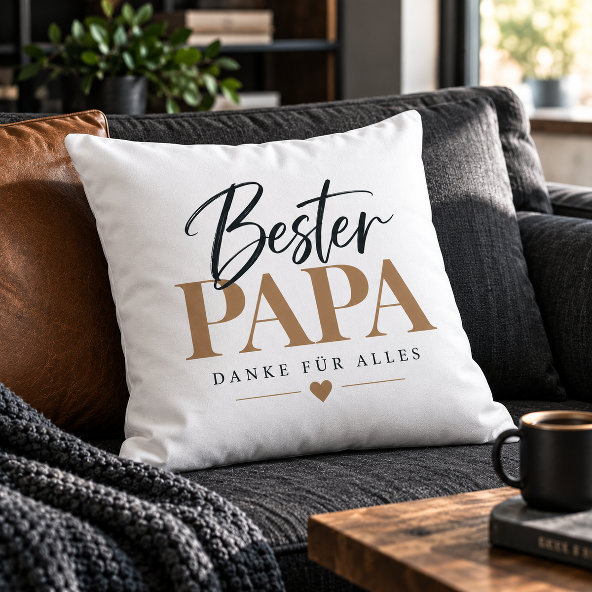 Papa Kissen Geschenk – Bester Papa Danke für alles |