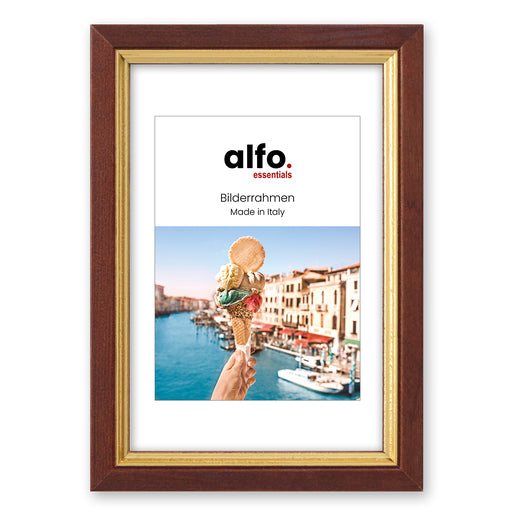 alfo. Messina 20x30 cm braun-gold Holzrahmen