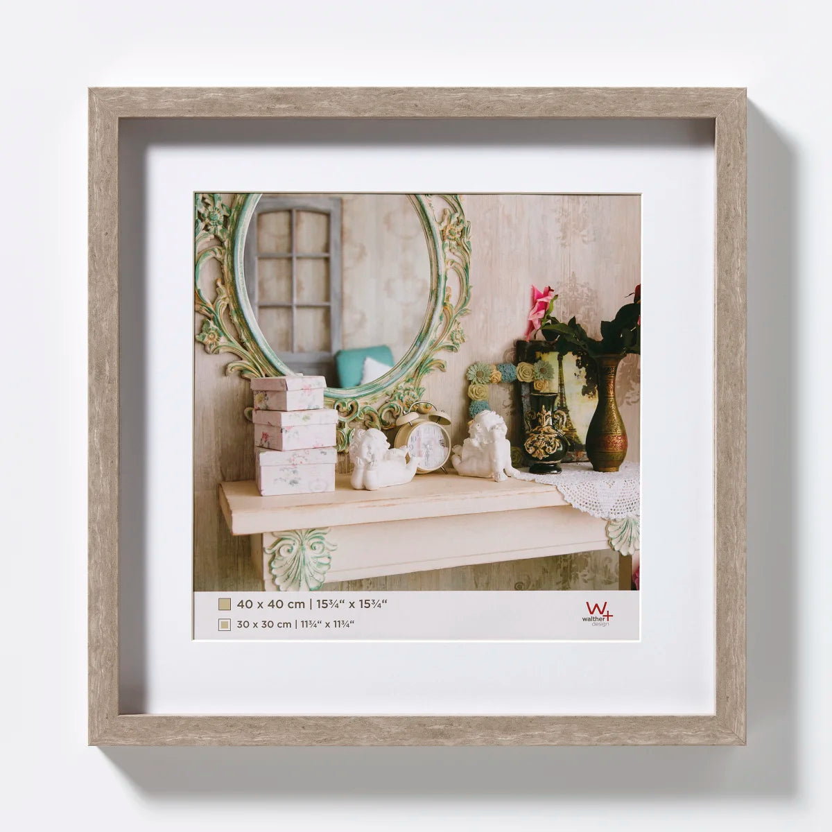 Stockholm 3D Holz grau 40x40