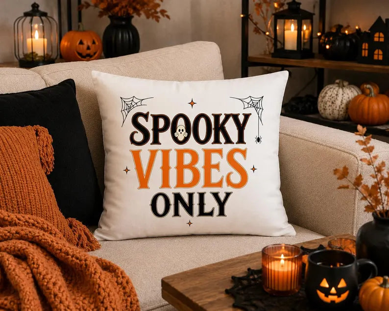 Halloween Kissen „Spooky Vibes Only“