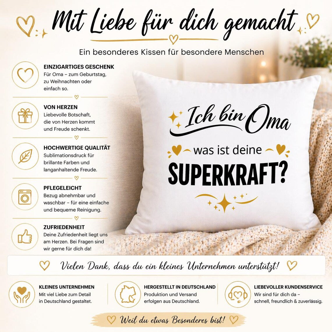 Oma Kissen mit Spruch