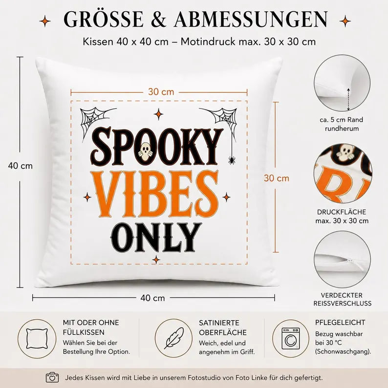 Halloween Kissen „Spooky Vibes Only“