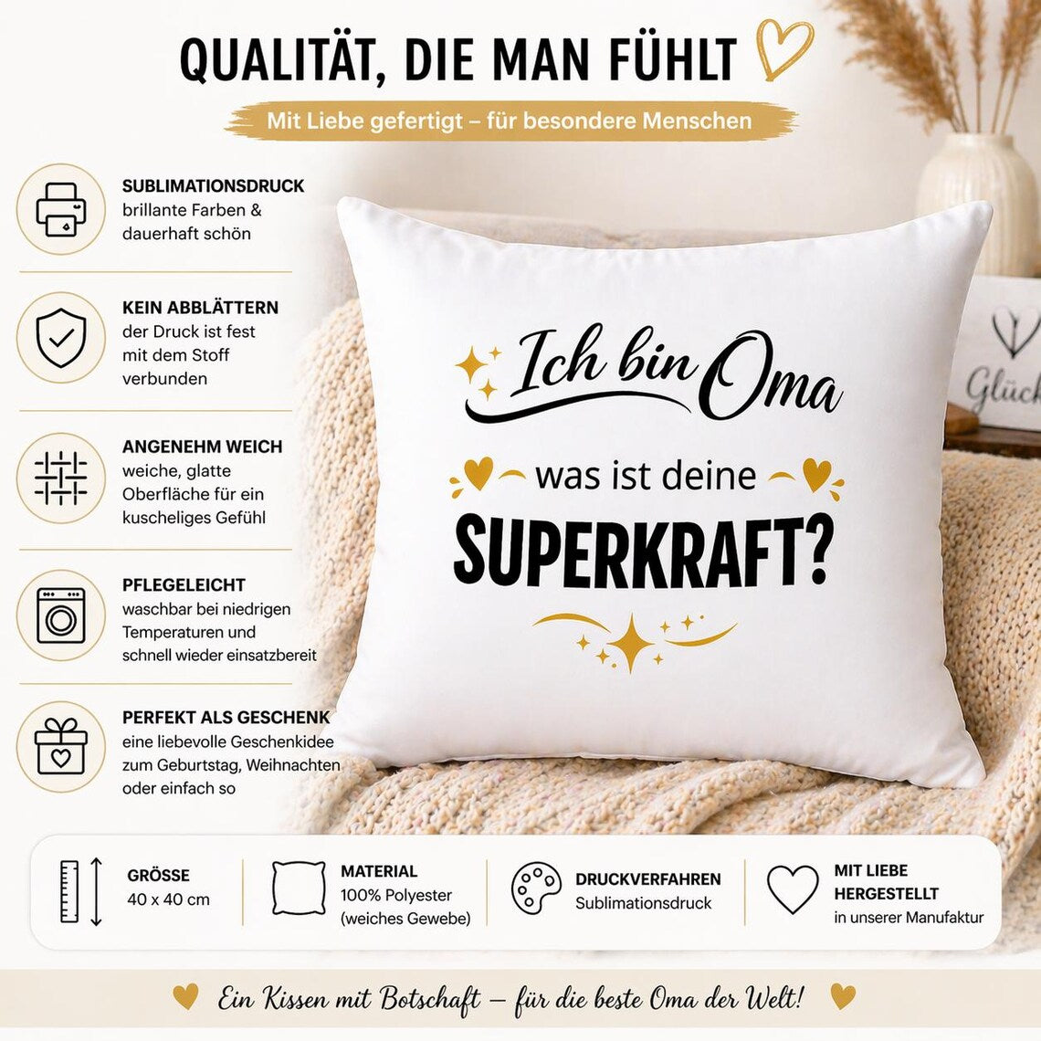 Oma Kissen mit Spruch