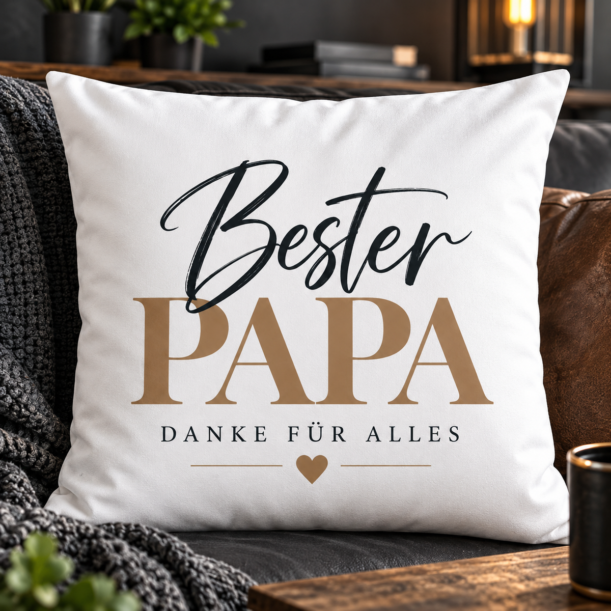 Papa Kissen Geschenk – Bester Papa Danke für alles |
