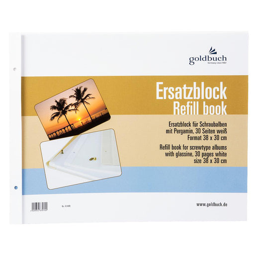 Goldbuch Ersatzblock 38x30 cm, 30 weiße Seiten für Schraubalben