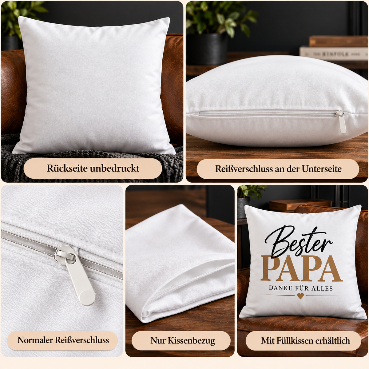 Papa Kissen Geschenk – Bester Papa Danke für alles |