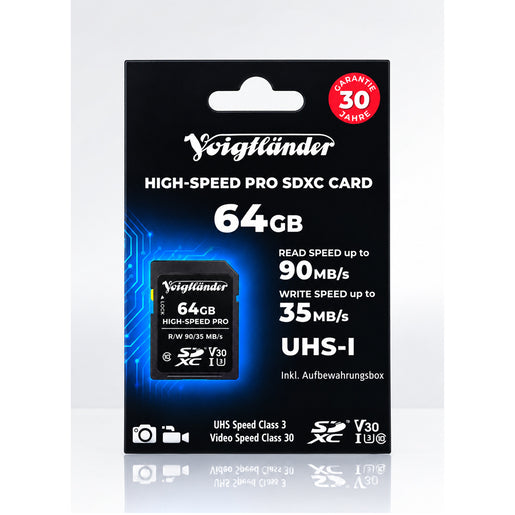 Voigtländer Prof. High-Speed SDXC 64GB UHS-I, Cl10, U3, V30