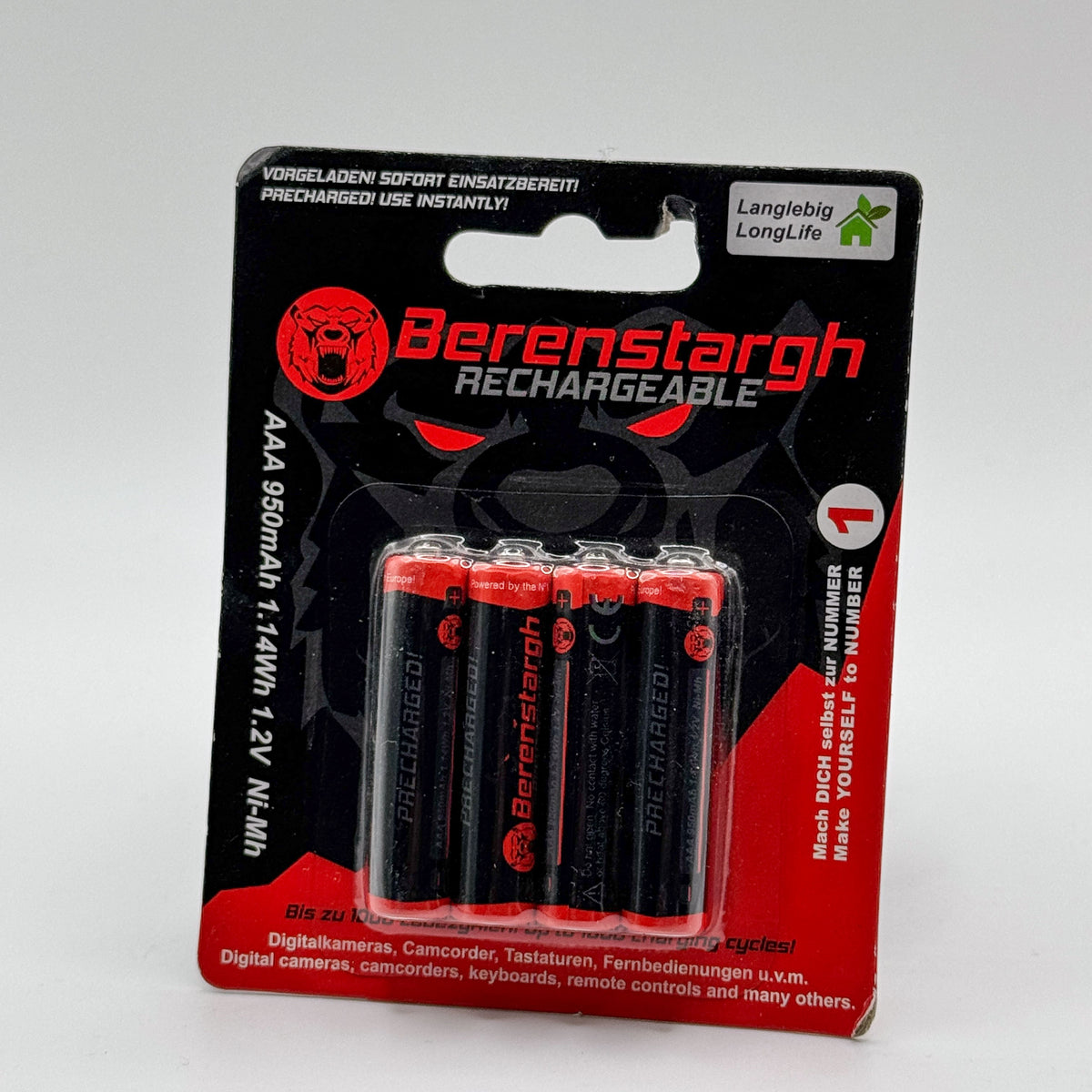 Berenstargh Micro Akkus 4x Akku AAA MICRO LR3 950mAh